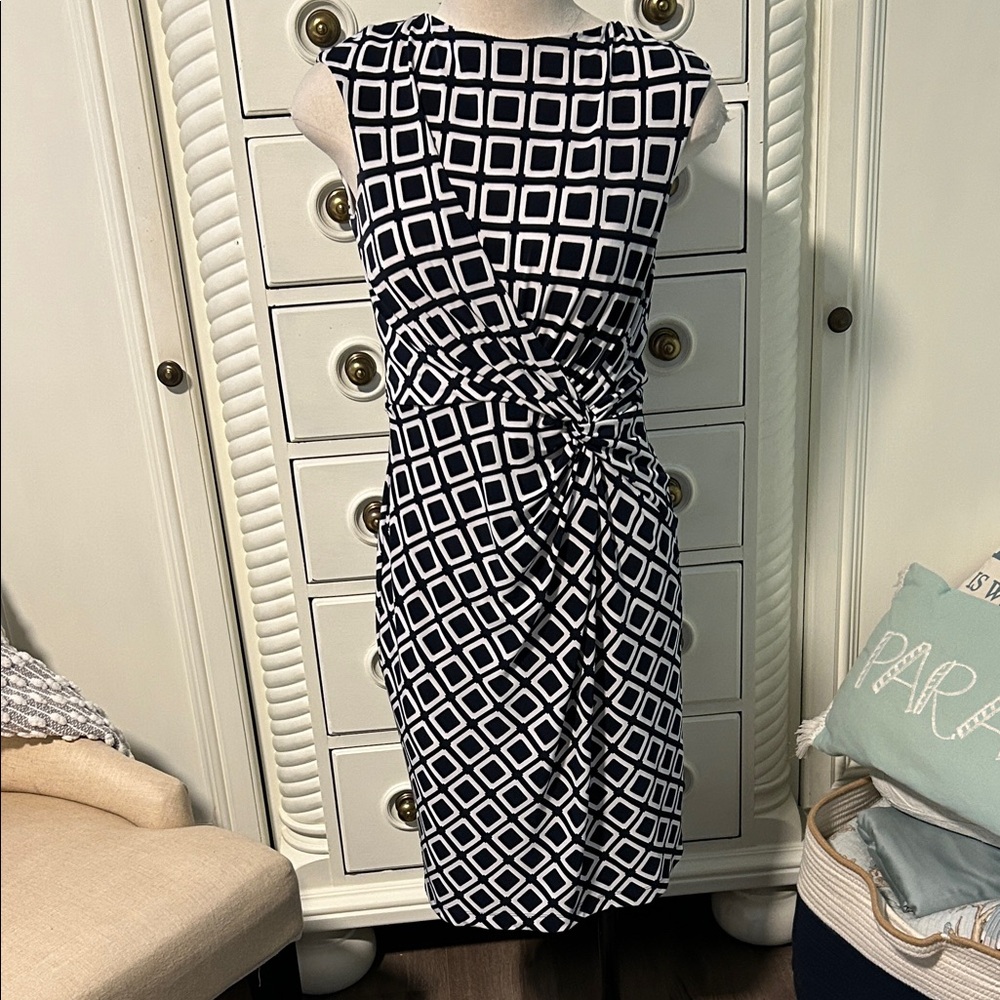 Ralph Lauren Geometric Black and White Dress M